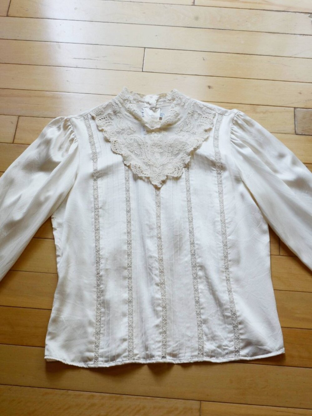 Vintage Paul Alexander Victorian prairie blouse silk size 12